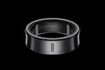 Samsung Galaxy Ring titanium black smart ring standing upright